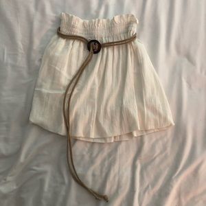 Zara cream mini skirt with tie